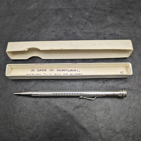 British vintage Eversharp silver plated mechanical pencil in paper box